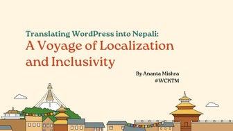 Translating WordPress into Nepali by Ananta Mishra.