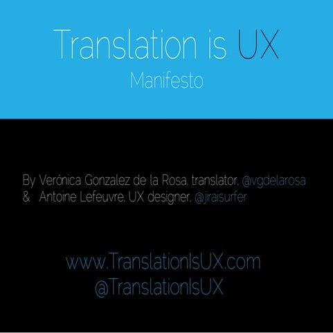 Translation is UX manifesto