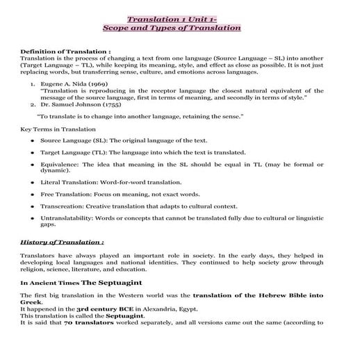 Translation 1 Unit 1- History, Scope and Types of Translation.pdf