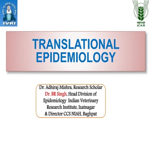 Translational epidemiology