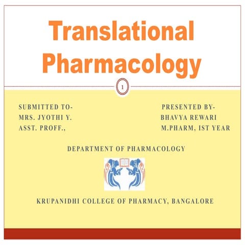 Translational pharmacology