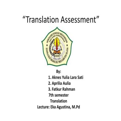 Translation assessment