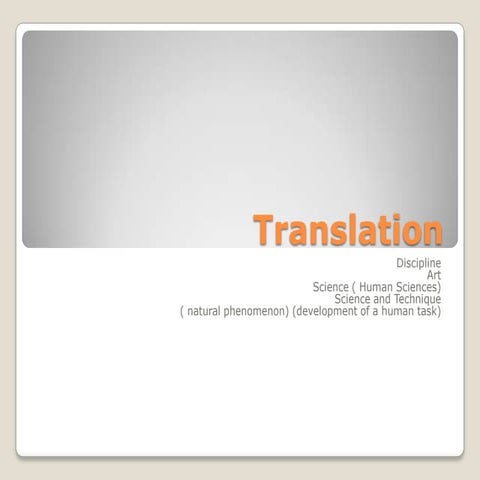 Translation fisrt class ( ppp)