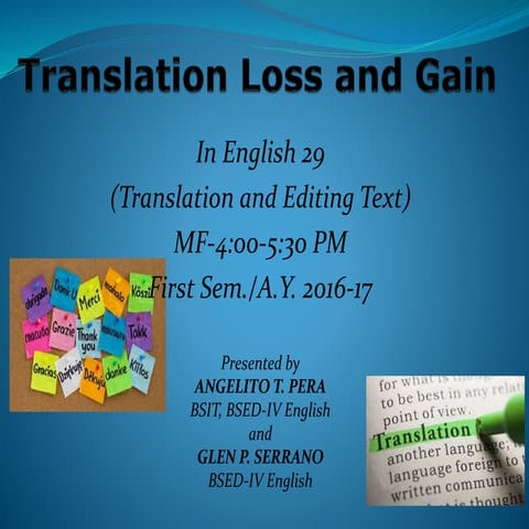 Translation loss and gain | PPTX
