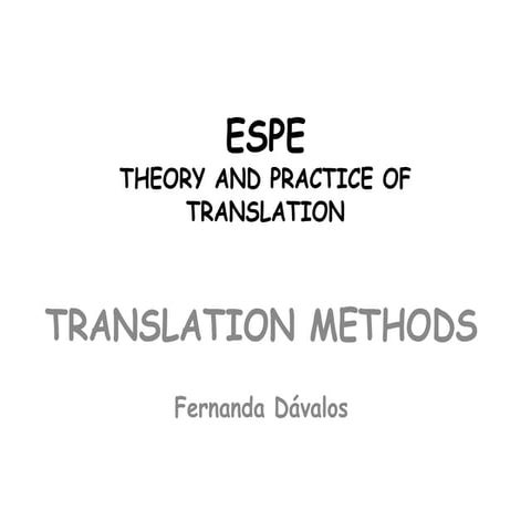Translation methods