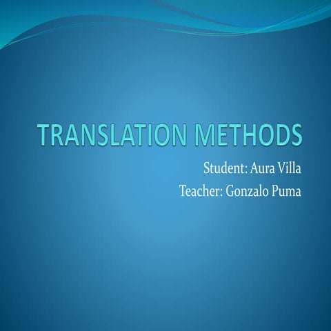 Translation methods