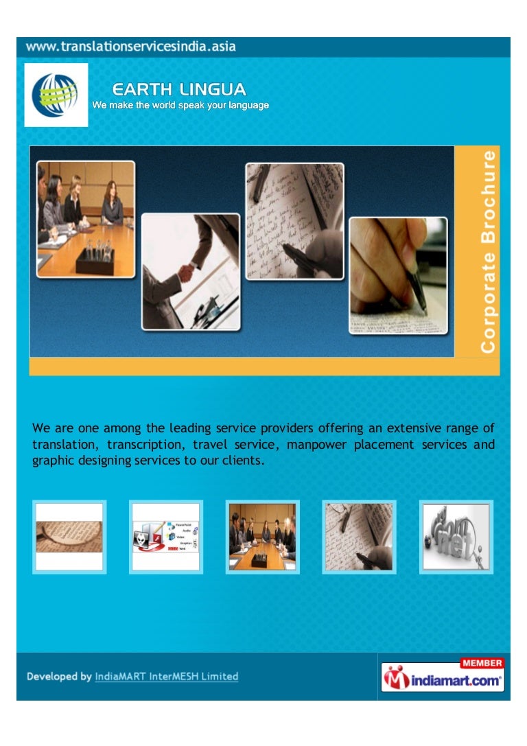 Earth Lingua, New Delhi, Language translation india