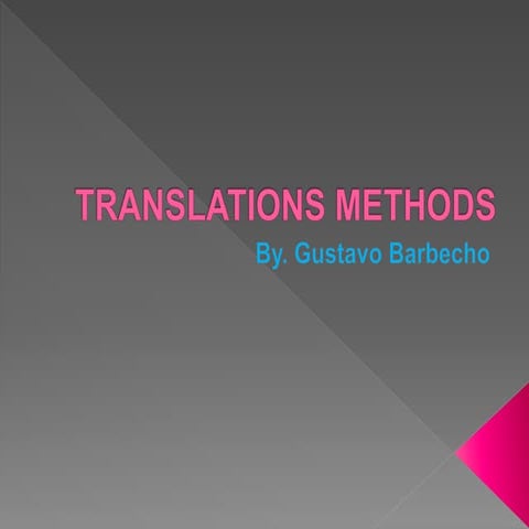 Translations methods. | PPTX