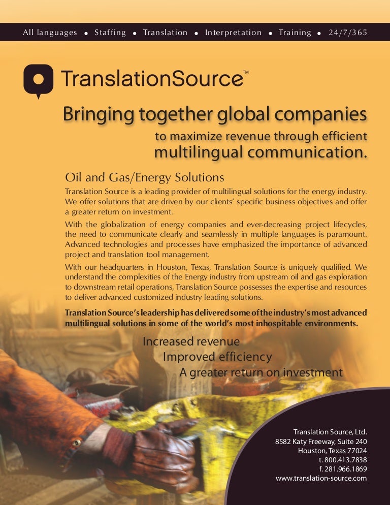 Translation source Oil and Gas Translation