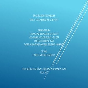 Translation techniques