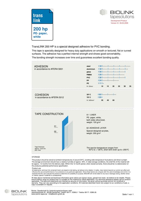Biolink product comparison | PDF