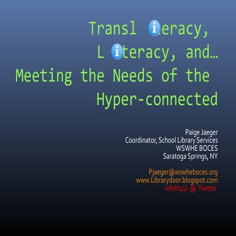 Transliteracy 3 t's conference 