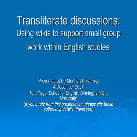 Transliterate discussions