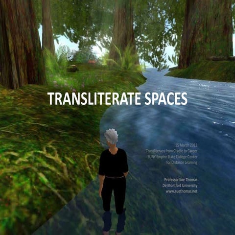 Transliterate spaces - Sue Thomas - 3Ts 2013: Transliteracy from Cradle to Ca...