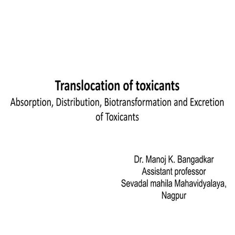 Translocation of toxicants