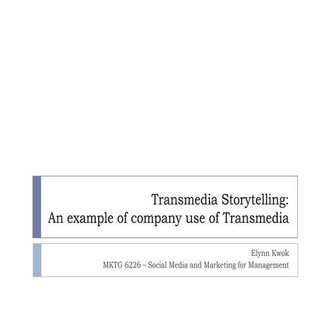 Transmedia storytelling