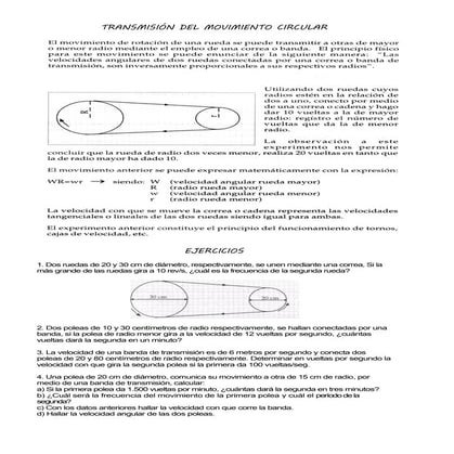 Transmisión del movimiento circular