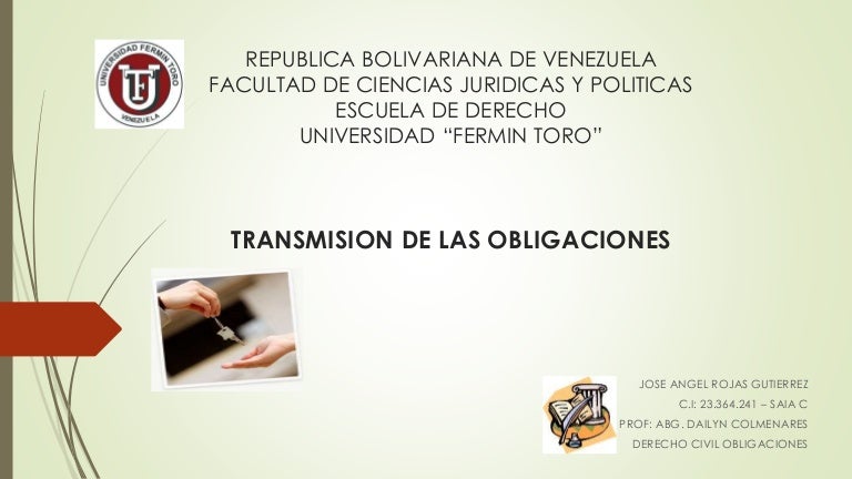 Transmision de las obligaciones