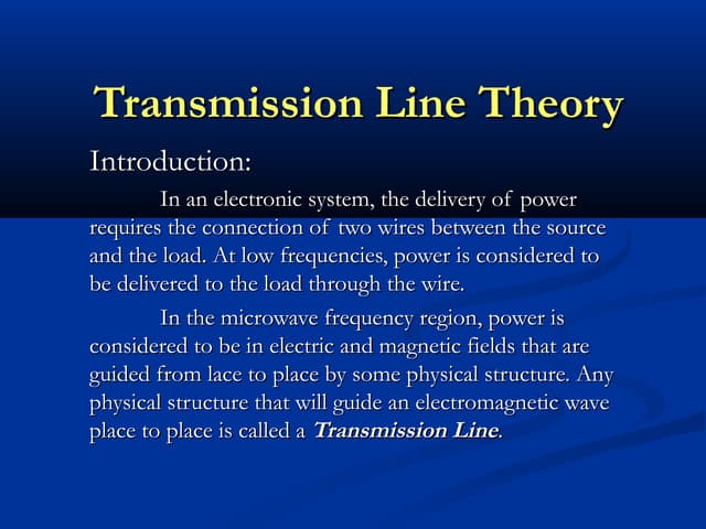 Transmission line analysis