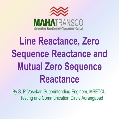 Transmission line zero seq reactance