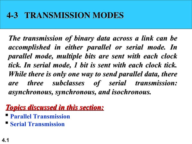 Transmission Modes and related topics for ECE