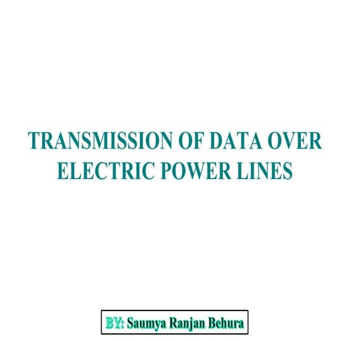 Transmission of data over electric powerlines