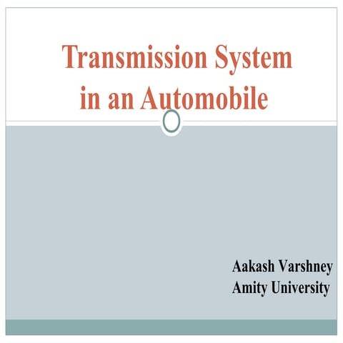Transmission system in an automobile