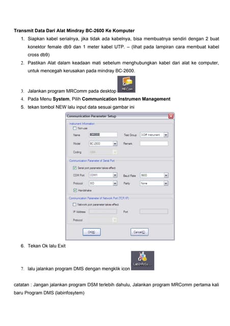 kirim data mindray bc-2600