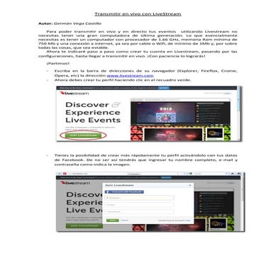Transmitir en vivo con live stream | PDF