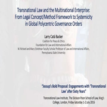 Transnational Law and the Multinational Enterprise: From Legal Concept/Method...