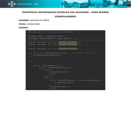 TRANSFORMACION DE INFIJO A PREFIJO Y POSFIJO | DOCX