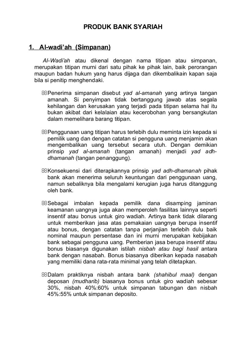 Kalkulasi Perhitungan Produk Bank Syariah