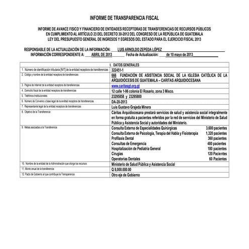 Transparencia fiscal  abril 2013