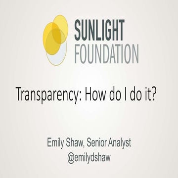 Transparency: how do I do it?