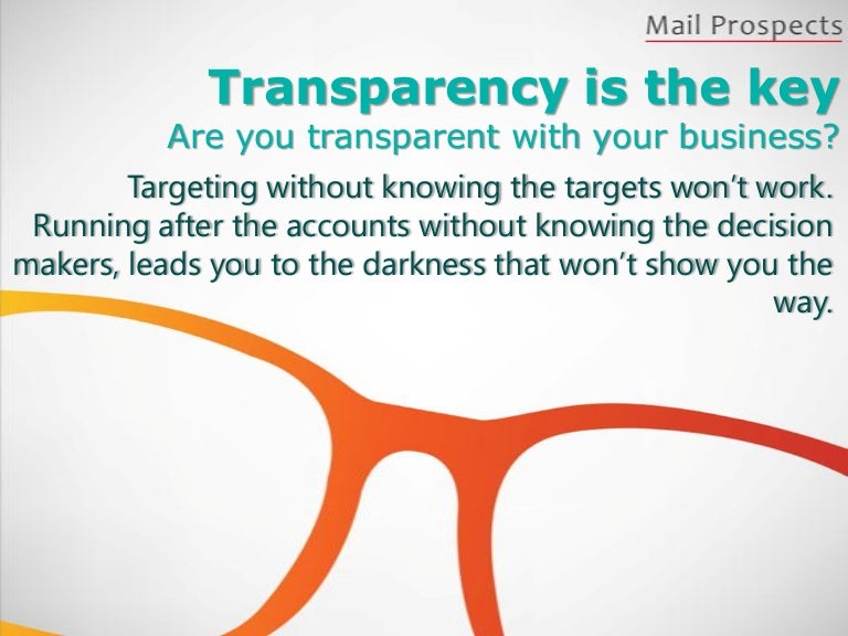 Transparency is the Key PPT
