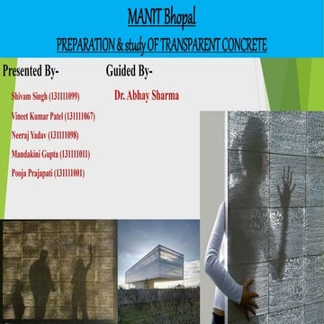 Transparent concrete preparation & study