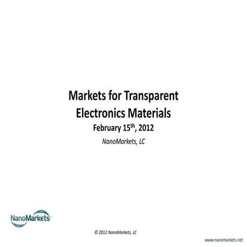 Transparent Electronics Materials Webinar