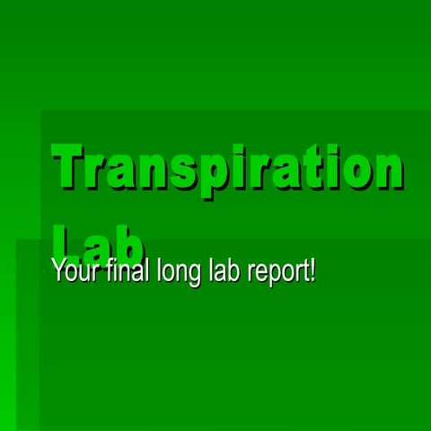 Transpiration Lab