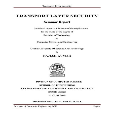 Transport Layer Security | DOCX | Information and Network Security ...