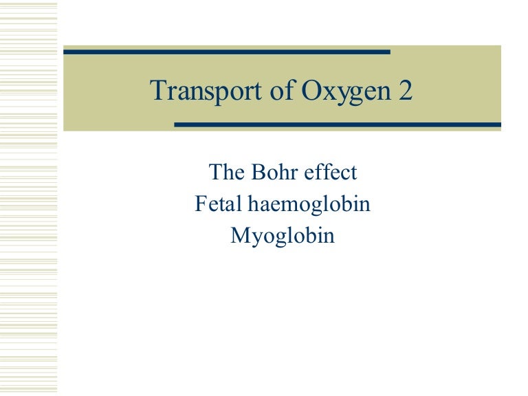 Transport Of Oxygen 2
