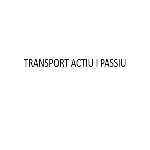Transport actiu i passiu