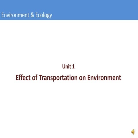 Transportation and its effect on environment