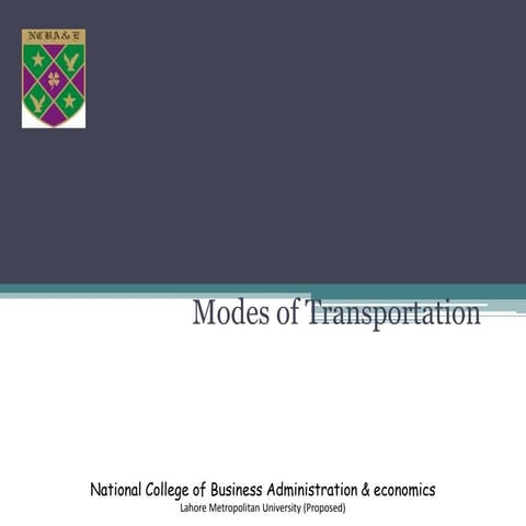 Modes of Transportation - Supply chain perspective
