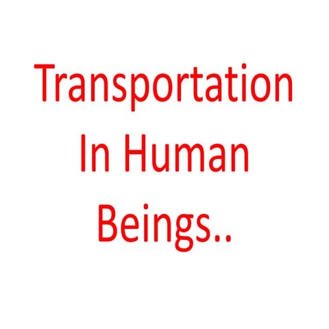 Transportation in human beings