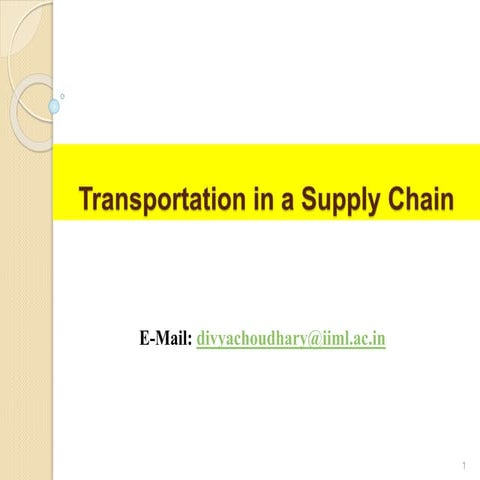 Transportation in Supply chain management