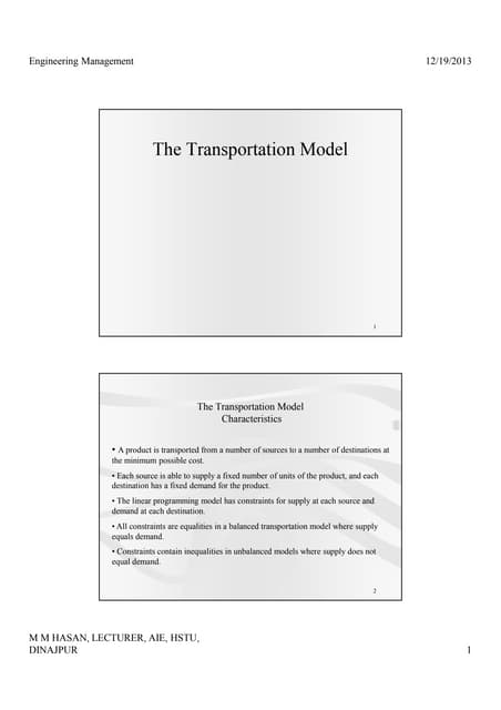 Transportation lecture
