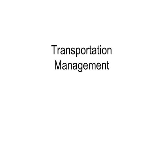 Transportation management