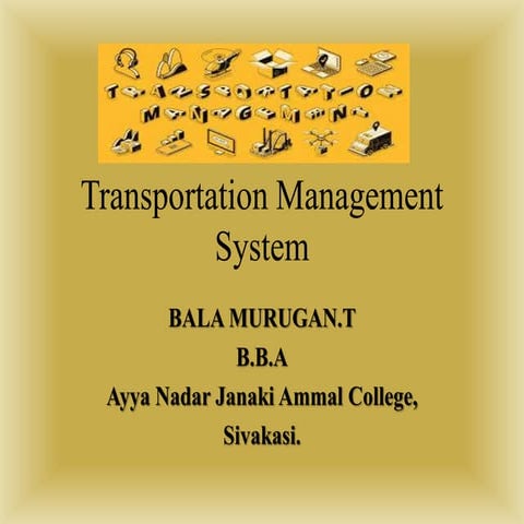 Transportation management system by Bala