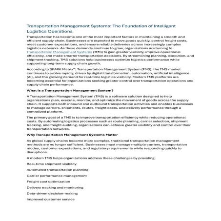 Transportation management system PPT | PPTX
