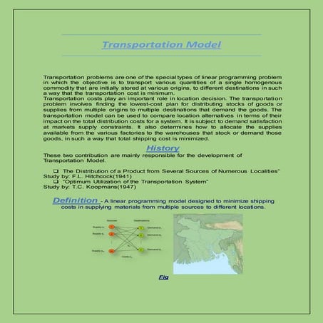 Transportation model | PDF